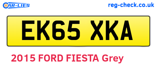 EK65XKA are the vehicle registration plates.