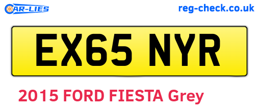 EX65NYR are the vehicle registration plates.