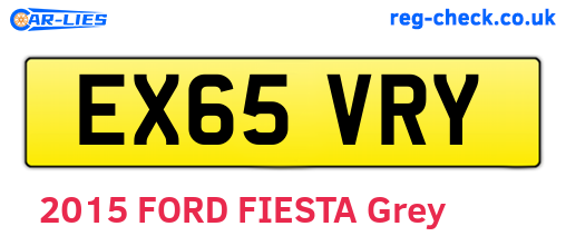 EX65VRY are the vehicle registration plates.