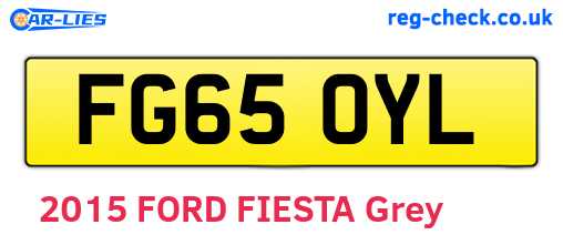 FG65OYL are the vehicle registration plates.