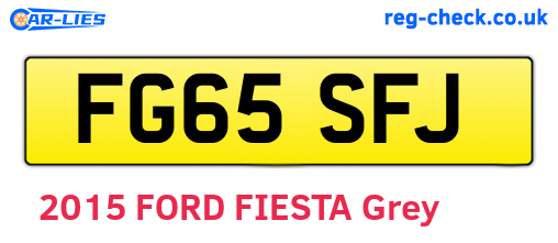 FG65SFJ are the vehicle registration plates.