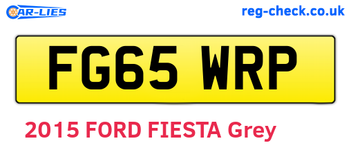 FG65WRP are the vehicle registration plates.