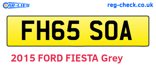 FH65SOA are the vehicle registration plates.