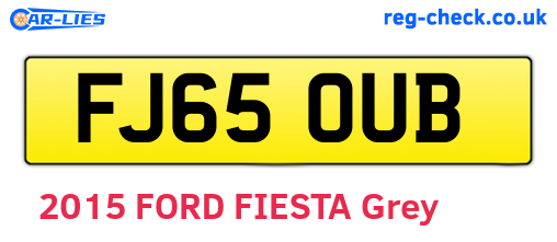 FJ65OUB are the vehicle registration plates.