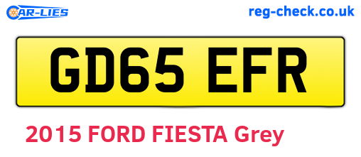 GD65EFR are the vehicle registration plates.