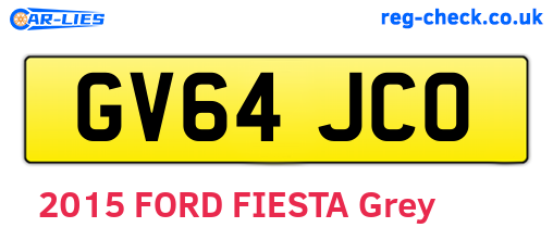 GV64JCO are the vehicle registration plates.