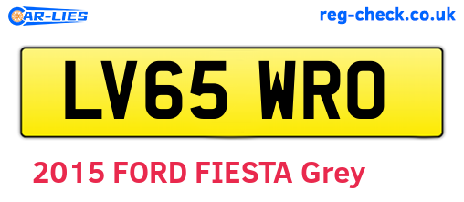 LV65WRO are the vehicle registration plates.