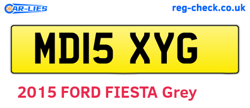 MD15XYG are the vehicle registration plates.
