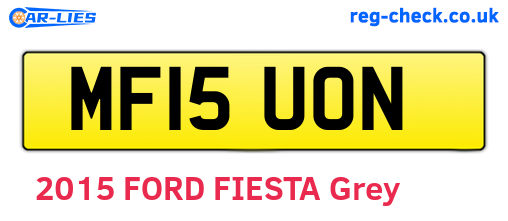 MF15UON are the vehicle registration plates.