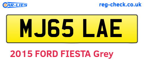 MJ65LAE are the vehicle registration plates.