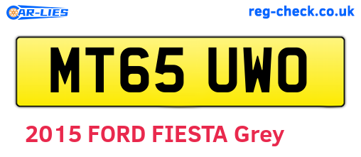 MT65UWO are the vehicle registration plates.