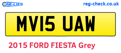 MV15UAW are the vehicle registration plates.