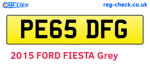 PE65DFG are the vehicle registration plates.