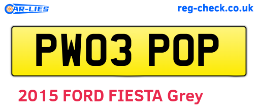 PW03POP are the vehicle registration plates.