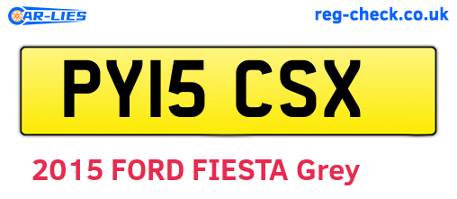 PY15CSX are the vehicle registration plates.