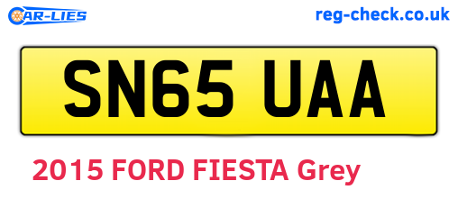 SN65UAA are the vehicle registration plates.