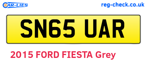 SN65UAR are the vehicle registration plates.