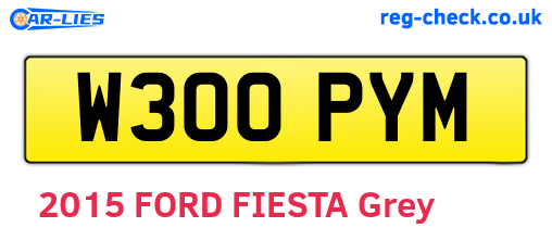 W300PYM are the vehicle registration plates.