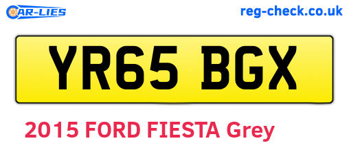 YR65BGX are the vehicle registration plates.