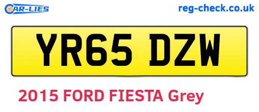 YR65DZW are the vehicle registration plates.