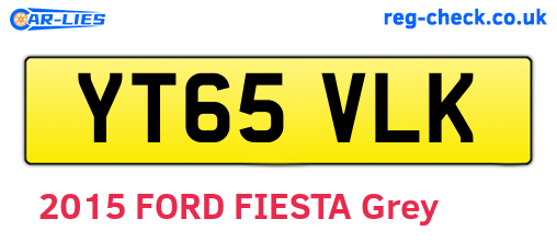 YT65VLK are the vehicle registration plates.