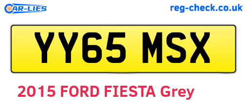 YY65MSX are the vehicle registration plates.