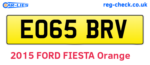 EO65BRV are the vehicle registration plates.