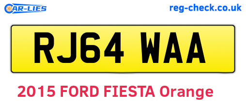 RJ64WAA are the vehicle registration plates.