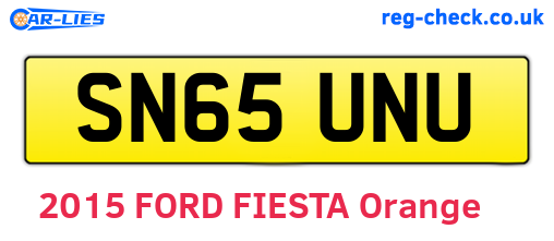 SN65UNU are the vehicle registration plates.