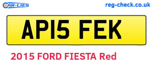 AP15FEK are the vehicle registration plates.
