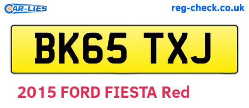 BK65TXJ are the vehicle registration plates.