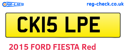 CK15LPE are the vehicle registration plates.