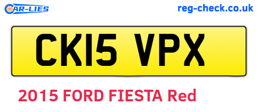 CK15VPX are the vehicle registration plates.