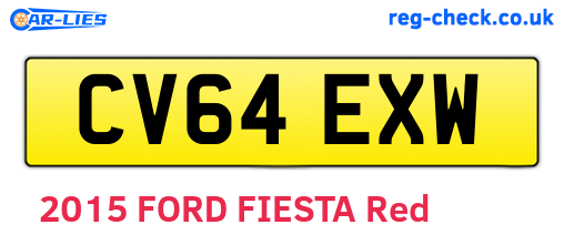 CV64EXW are the vehicle registration plates.