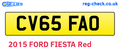CV65FAO are the vehicle registration plates.