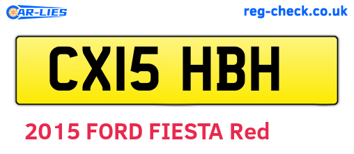 CX15HBH are the vehicle registration plates.