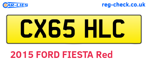 CX65HLC are the vehicle registration plates.