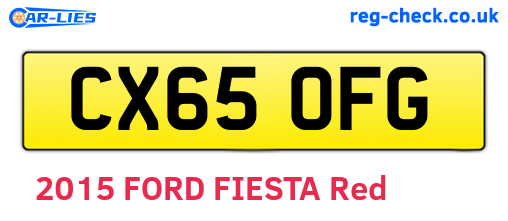 CX65OFG are the vehicle registration plates.