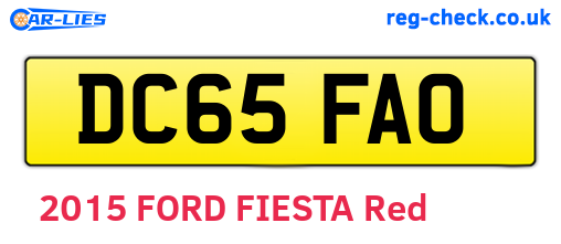 DC65FAO are the vehicle registration plates.