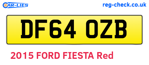 DF64OZB are the vehicle registration plates.