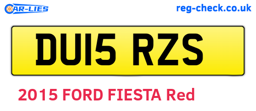 DU15RZS are the vehicle registration plates.