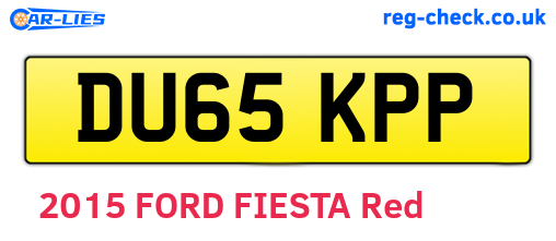 DU65KPP are the vehicle registration plates.