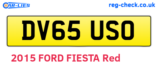 DV65USO are the vehicle registration plates.