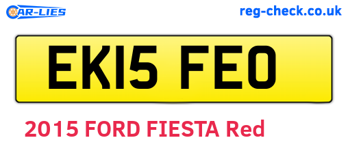 EK15FEO are the vehicle registration plates.