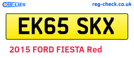 EK65SKX are the vehicle registration plates.