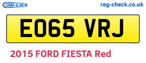EO65VRJ are the vehicle registration plates.