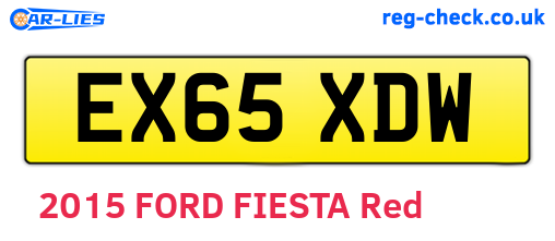 EX65XDW are the vehicle registration plates.