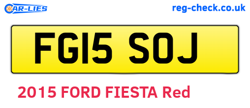 FG15SOJ are the vehicle registration plates.