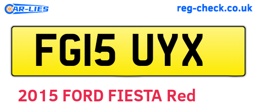 FG15UYX are the vehicle registration plates.