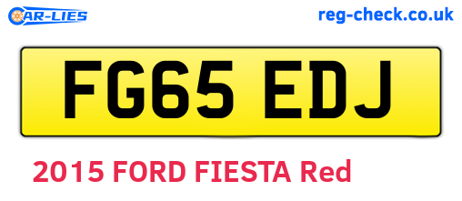 FG65EDJ are the vehicle registration plates.